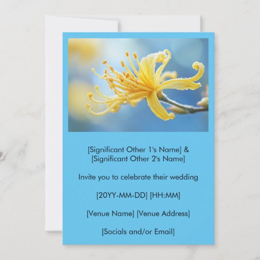 Yellow Witchhazel Wedding Invitation (Devant)