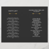 Yellow Wreath Celebration of Life Funeral Programm (Achterkant)