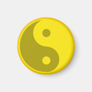 Yellow Yin Yang Spiritueel Energy Balance Symbool Magneet