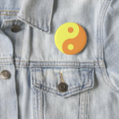 Yellow Yin Yang Symbool Ronde Button 5,7 Cm (In situ)