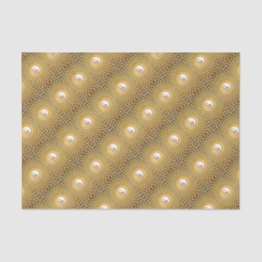 Yellow Ying Yang Mandala Tissuepapier (Voorkant)