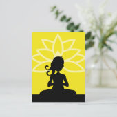 Yellow Yoga Silhouette Briefkaart (Staand voorkant)
