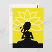 Yellow Yoga Silhouette Briefkaart (Voorkant / Achterkant)