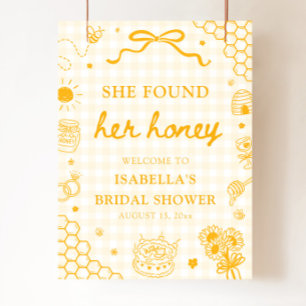 Yellow Ze Vond Haar Honing Bruiloft Feest Welkom Poster