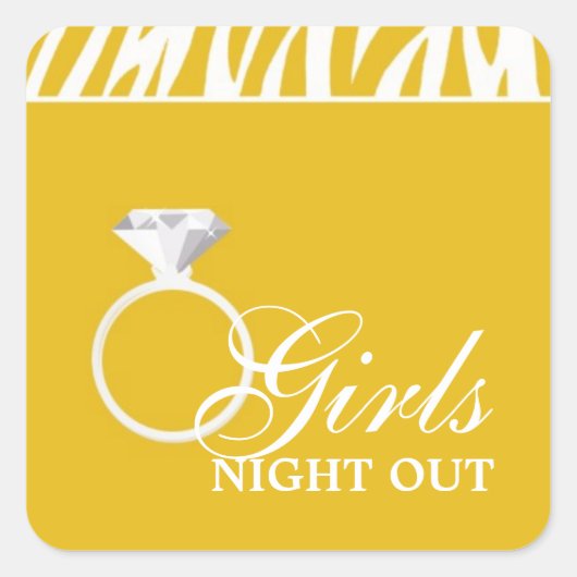 Yellow Zebra Girls Night Out Sticker (Voorkant)