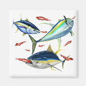 Yellowfin Tunas jagende inktvis Magneet (Voorkant)