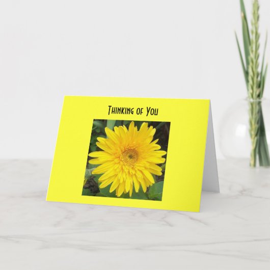 yellowgerberdaisy, het Denken aan u Kaart (Voorkant)