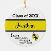 Yellowjacket High Class of Yellow Black Christmas Keramisch Ornament (Achterkant)