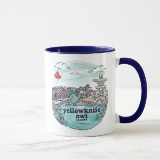 Yellowknife NWT Canada Cute Pastel Skyline  Mok