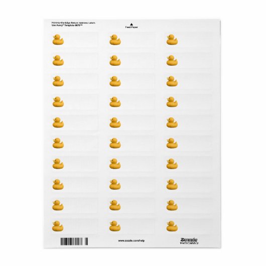 YellowRubberDuck CUTE YELLOW RUBBER DUCKIE GR Etiket (Full Sheet)