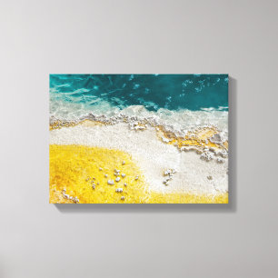 Yellowstone Abstract in Blauwgroen en geel Canvas Afdruk