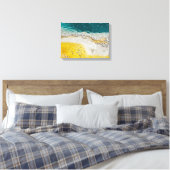 Yellowstone Abstract in Blauwgroen en geel Canvas Afdruk (Insitu (Slaapkamer))