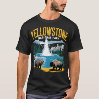 Yellowstone Amerikaans Nationaal Park Wolf Bizon B T-shirt