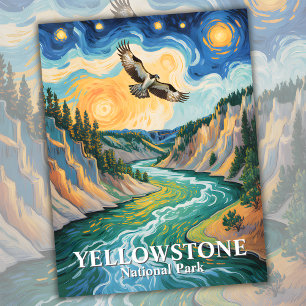 Yellowstone Bird Osprey Van Gogh Sterrennacht Briefkaart