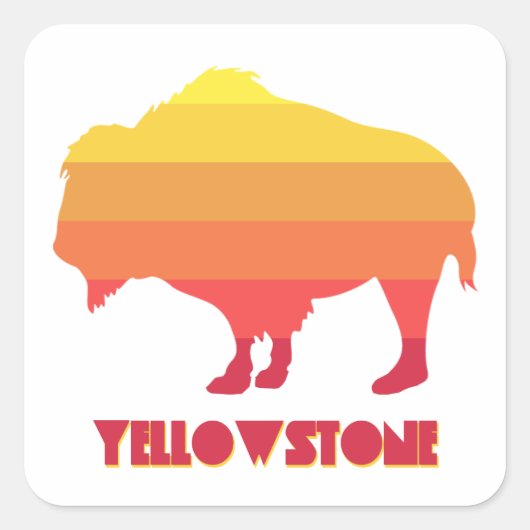 Yellowstone Bison Vierkante Sticker (Voorkant)