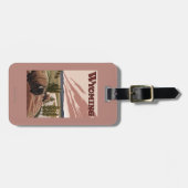 Yellowstone Bison Vintage Travel Poster Bagagelabel (Voorkant horizontaal)