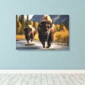 Yellowstone Bizon Canvas Kunst (Insitu (Houten vloer))