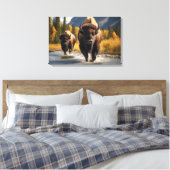 Yellowstone Bizon Canvas Kunst (Insitu (Slaapkamer))
