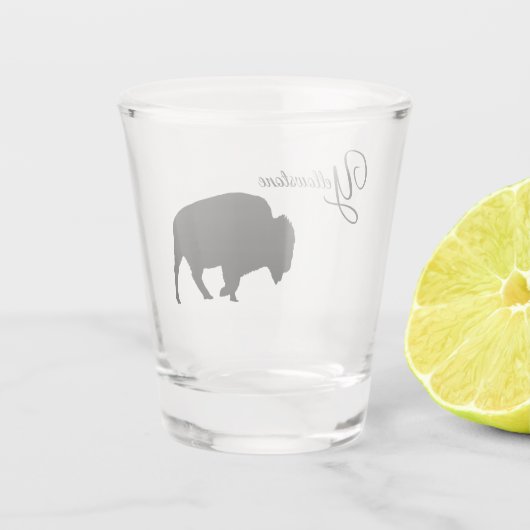 Yellowstone Buffalo Shot Glas (Achterkant)
