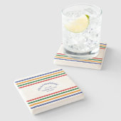 Yellowstone Cabin Club Custom Crest Park Stripe Stenen Onderzetter (Zijkant)