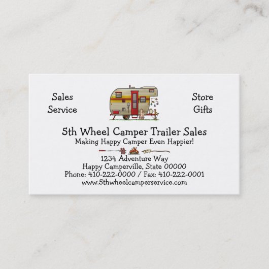 Yellowstone Camper Trailer M Visitekaartje (Voorkant)