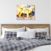 Yellowstone Coyote Canvas Afdruk (Insitu (Slaapkamer))