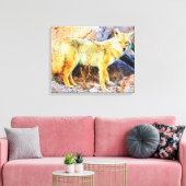 Yellowstone Coyote Canvas Afdruk (Insitu (Woonkamer))