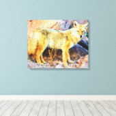 Yellowstone Coyote Canvas Afdruk (Insitu (Houten vloer))