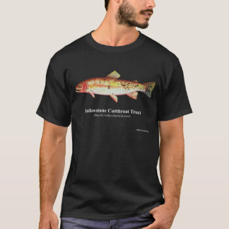Yellowstone Cutkeel-forel; metaal afdrukken: donke T-shirt