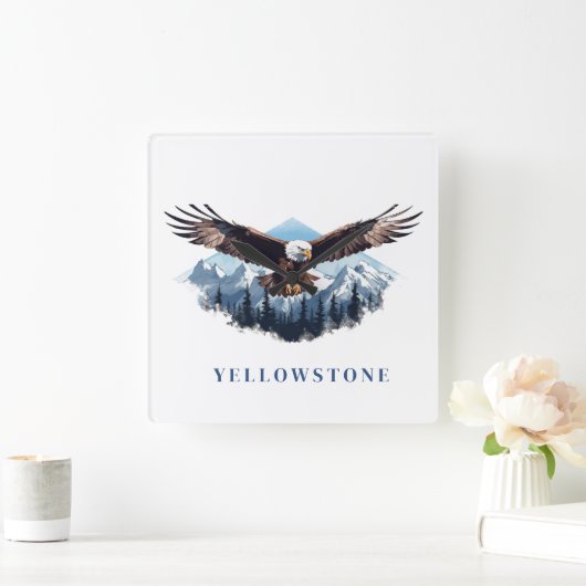 Yellowstone Eagle Vierkante Klok (Huis)
