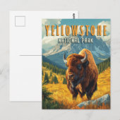 Yellowstone: een retro-reis briefkaart (Voorkant / Achterkant)