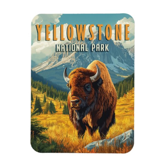 Yellowstone: een retro-reis magneet (Verticaal)