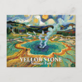 Yellowstone Grand Prismatic Spring Van Gogh Custom Briefkaart (Voorkant)