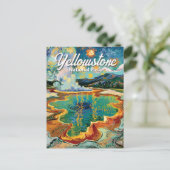 Yellowstone Grand Prismatic Van Gogh Aangepaste te Briefkaart (Staand voorkant)