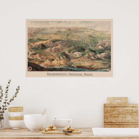 Yellowstone Illustration Poster (Keuken)