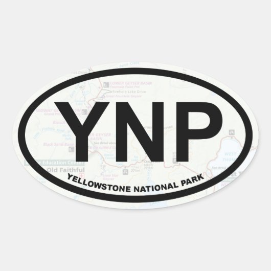 Yellowstone kaart sticker (zwarte tekst) (Voorkant)