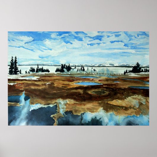 Yellowstone Lake in Winter Poster (Voorkant)