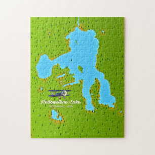 Yellowstone Lake, Wyoming Kaart Legpuzzel