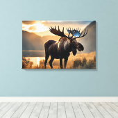 Yellowstone Moose Canvas Art (Insitu (Houten vloer))