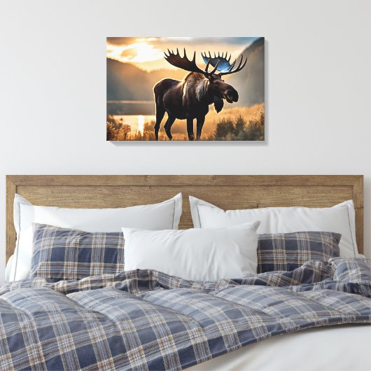 Yellowstone Moose Canvas Art (Insitu (Slaapkamer))