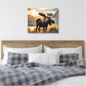 Yellowstone Moose Canvas Art Afdruk (Insitu (Slaapkamer))
