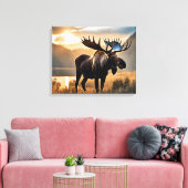 Yellowstone Moose Canvas Art Afdruk (Insitu (Woonkamer))