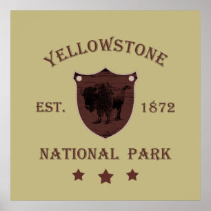 Yellowstone nationaal park poster