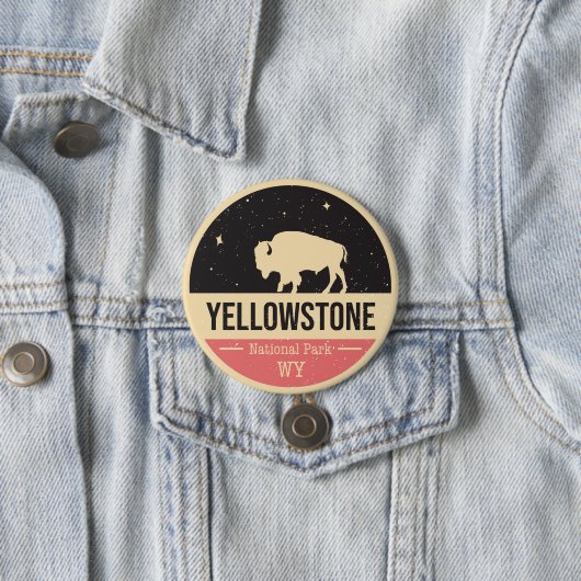 Yellowstone National Park Badge Button (In situ)