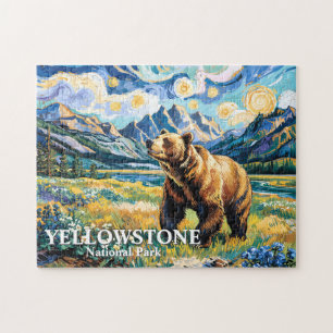 Yellowstone National Park Bear Landscape Van Gogh Legpuzzel