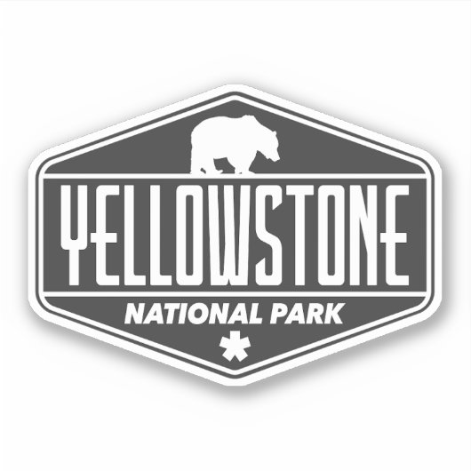 Yellowstone National Park Beer - Retro Reizen Sticker (Voorkant)
