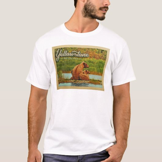 Yellowstone National Park Beren  T-shirt (Voorkant)