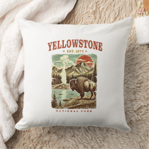 Yellowstone National Park: bergen en bizons Kussen