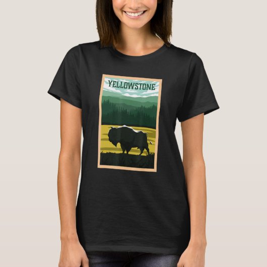 Yellowstone National Park Bison Buffalo Souvenir T-shirt (Voorkant)