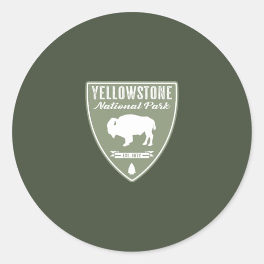 Yellowstone National Park Bison Ronde Sticker (Voorkant)